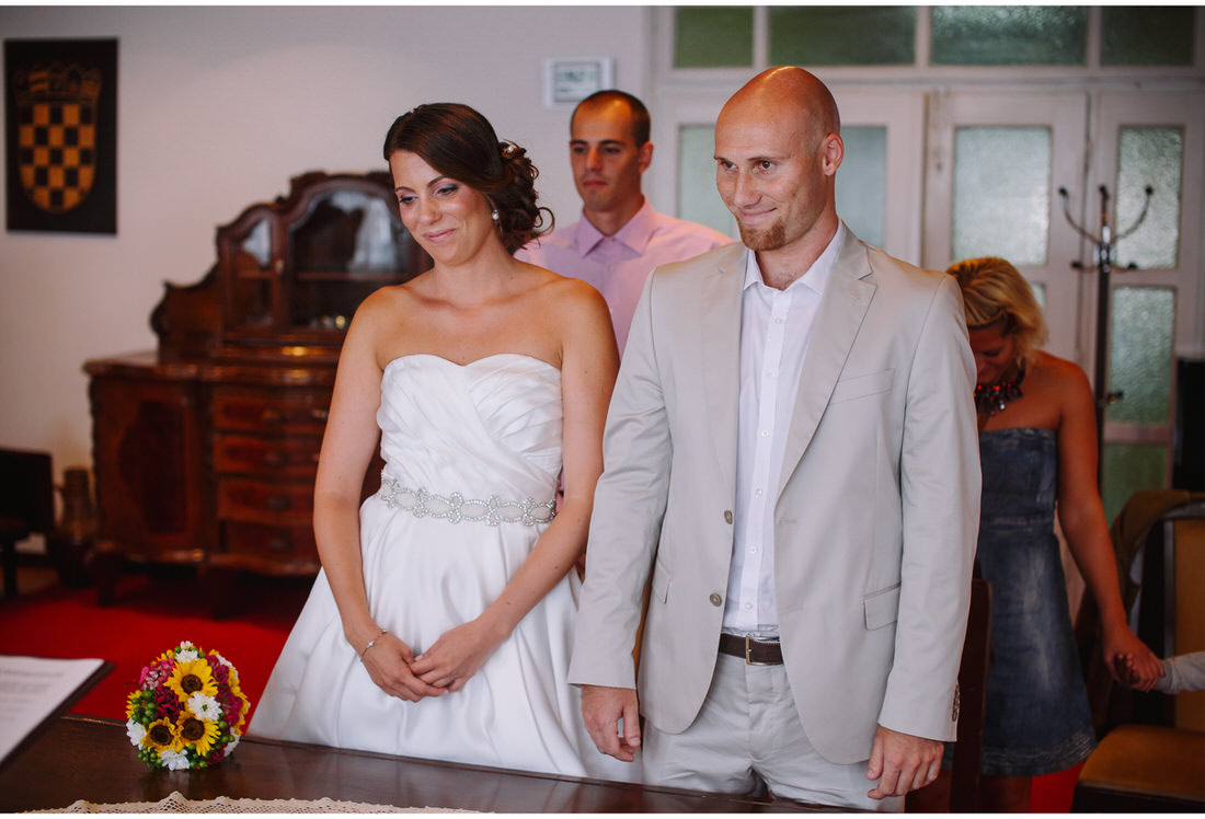 bride and groom at the registers office