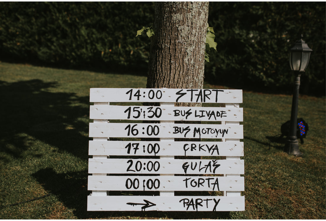 diy wedding schedule