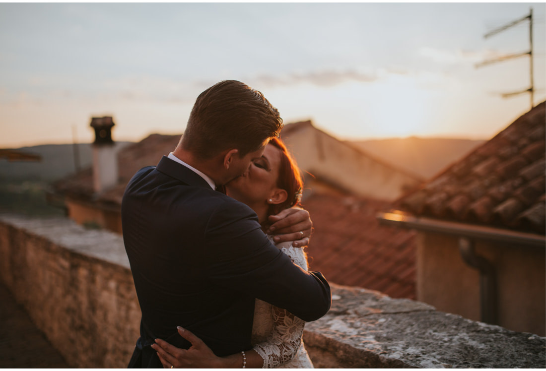 sunset kiss in motovun istria